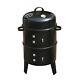 Foxhunter Black Bbq Charcoal Grill Barbecue Smoker Garden Outdoor Cooking Steel