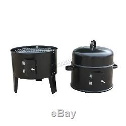 FoxHunter Black BBQ Charcoal Grill Barbecue Smoker Garden Outdoor Cooking Steel