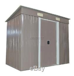 FoxHunter New Garden Shed Metal Pent Roof Outdoor Storage With Free Foundation