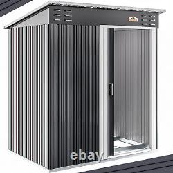 GARDEBRUK Garden Tool Shed Equipment Store 181x162x86cm Steel Anthracite Grey