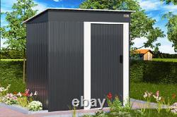 GARDEBRUK Garden Tool Shed Equipment Store 181x162x86cm Steel Anthracite Grey