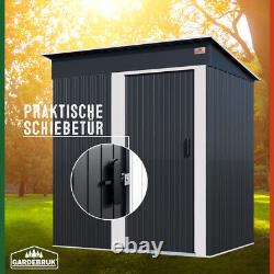 GARDEBRUK Garden Tool Shed Equipment Store 181x162x86cm Steel Anthracite Grey