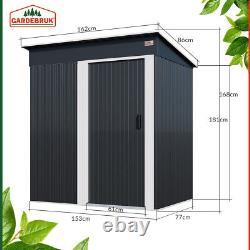 GARDEBRUK Garden Tool Shed Equipment Store 181x162x86cm Steel Anthracite Grey