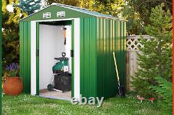 GARDEBRUK XL Metal Tool Shed 6x4 FT 3.1m³ With Foundation Outdoor Storage Green