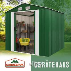 GARDEBRUK XL Metal Tool Shed 6x4 FT 3.1m³ With Foundation Outdoor Storage Green