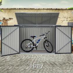 Galvanized Metal Large Storage Garden Shed Bike Unit Tools Bicycle Store
