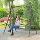 Garden 2-seat Free Standing Metal Porch Swing Chair Bench With Stand Set