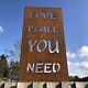 Garden All You Need Is Love Sign Statue Ornament Decoration Rusty Metal Feature