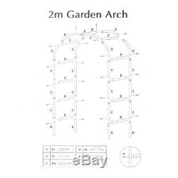 Garden Arch 2M Plant Climbing Trellis Metal Archway Arbour Arched Frame Tubular