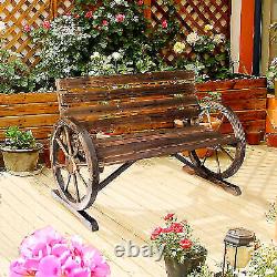 Garden Bench Patio Park Seating Furniture Seat waterproof Durable Bench-Brown