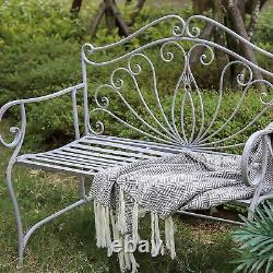 Garden Bench Seat Patio Furniture Foldable Metal Vintage Antique Outdoor