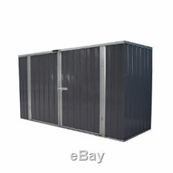 Garden Bike Shed Tool Storage Shed Unit House Galvanized Metal Steel Bicycle Box