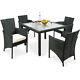 Garden Dining Table Chairs Set 4 Seater Conservatory Outdoor Patio Fabric Grey