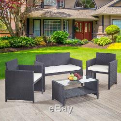 Garden Furniture Rattan 3 Chairs and Table Set Patio Conservatory Outdoor
