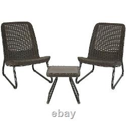 Garden Furniture Set 3pcs Chairs Coffee Table Patio Balcony Outdoor Modern Solid
