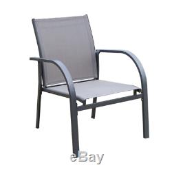 Garden Furniture Set Metal Conservatory Patio Lounge Sofa Chairs Glass Table 4pc