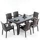 Garden Furniture Set Patio Outdoor Table & Chairs 6 Seater Rattan Style Glasstop