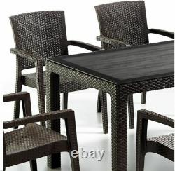 Garden Furniture Set Patio Outdoor Table & Chairs 6 Seater Rattan Style GlassTop