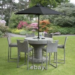 Garden Furniture Table Bar Rattan Wicker 6 Seater Parasol Ice Bucket RRP £1500