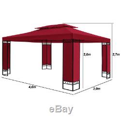 Garden Gazebo 3x4m Marquee BBQ Party Tent Canopy Outdoor Patio Steel Frame Large