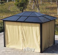 Garden Gazebo Canopy LED Solar Light Large Metal Structure Hot Tub Patio Shelter