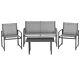 Garden Gear 4pc Bistro Set 2 Chairs Sofa & Table Outdoor Patio Dining Furniture