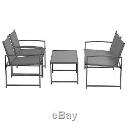 Garden Gear 4pc Bistro Set 2 Chairs Sofa & Table Outdoor Patio Dining Furniture