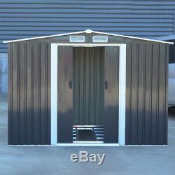 Garden Metal Shed House 6x4, 8x4, 8x6ft, 10x8ft Steel Shed Galvanized Frame Base