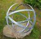 Garden Metal Sphere Sculpture Reclaimed Galvanized Wine Barrel Hoop Ring 56-68cm