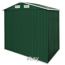 Garden Metal Tool Shed Galvanised Roofed Outdoor Storage Container 7x4ft