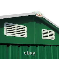 Garden Metal Tool Shed Galvanised Roofed Outdoor Storage Container 7x4ft