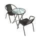 Garden Outdoor Patio Folding Table Chairs Brown Furniture Set Bistro Coffee Shop
