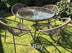 Garden Patio Furniture Set Suntime String Chair & Table 4 Seat Dining Set