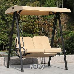 Garden Patio Swing Chair 2 Seater Swinging Hammock Outdoor Cushioned Bench Seat