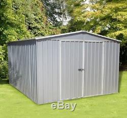 Garden Pro Metal Garden Storage Shed Apex 10ft X 10ft Easy Snaptite Assembly