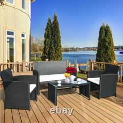 Garden Rattan Furniture Set New 4 Piece Premium Chairs Sofa Table Outdoor Patio