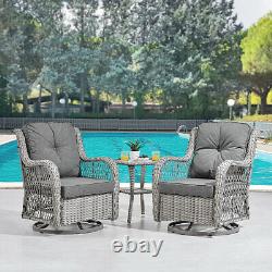 Garden Rattan Swivel Chair Outdoor Furniture Wicker Grey Indoor Lounge Chairs