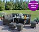 Garden Rattan Weave Furniture Corner Dining Table Sofa Bench Stools Free Cover