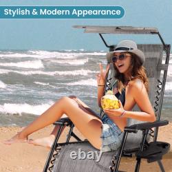 Garden Recliner Zero Gravity Chair Outdoor Beach Padded Foldable Sun Lounger