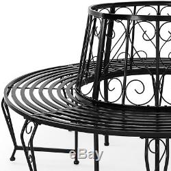 Garden Round Tree Seat Bench Metal Tree Seat Bench 160cm Diameter Coated Steel