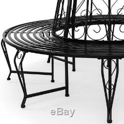 Garden Round Tree Seat Bench Metal Tree Seat Bench 160cm Diameter Coated Steel