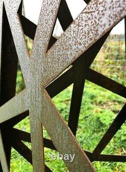 Garden Sculpture Triangular Metal Art Decor Geometric Garden Outside Outdoors
