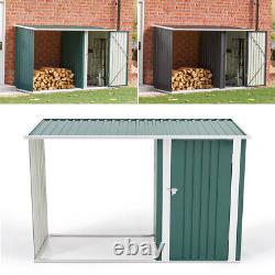 Garden Shed 6x4, 8x4ft Outdoor Storage Log Shed Pent Roof Galvanised Metal Shed