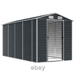 Garden Shed Anthracite 191x385x198 Galvanised Steel F5E5