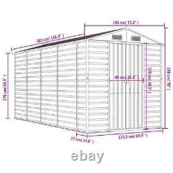 Garden Shed Anthracite 191x385x198 Galvanised Steel F5E5