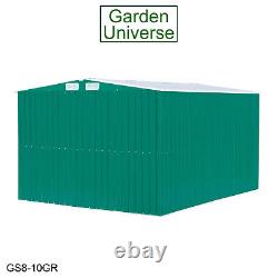 Garden Shed Metal 3 Sizes Garden Universe Storage Pent & Apex Roof Green & Grey
