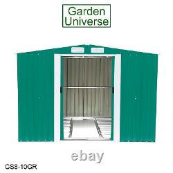 Garden Shed Metal 3 Sizes Garden Universe Storage Pent & Apex Roof Green & Grey
