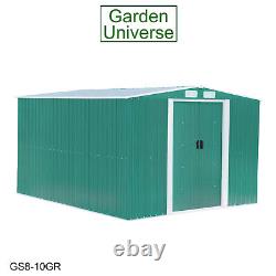 Garden Shed Metal Storage Green Garden Universe 8' x 10' Base Frame GS8-10GR