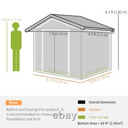 Garden Shed Storage Unit with Locking Door Floor Foundation Air Vent