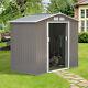 Garden Shed Storage Unit With Locking Door Floor Foundation Air Vent 7ftx4ft Grey